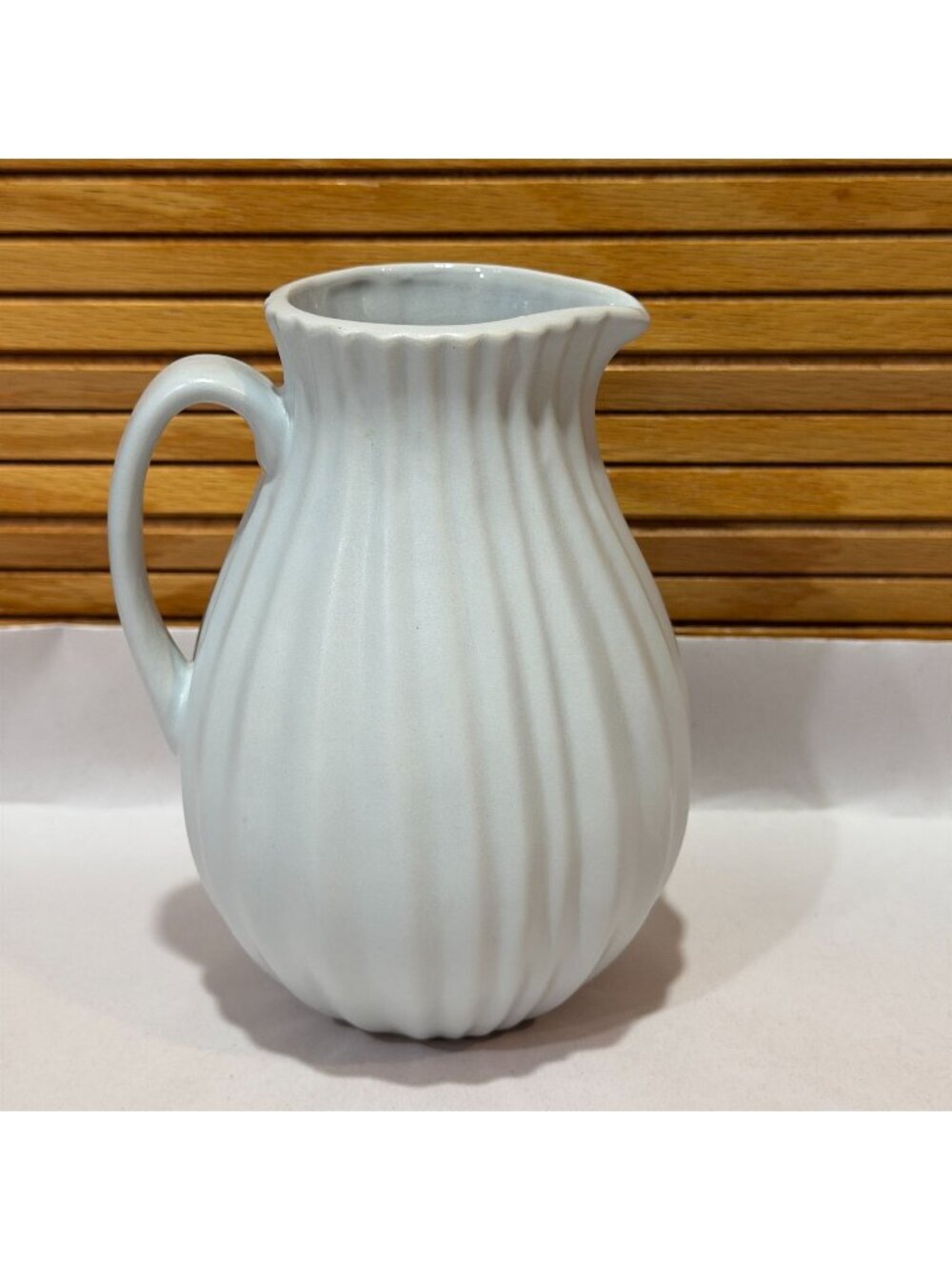 Vintage 1990s Dansk Vesi Pewter Grey Pleated Ribbed 5.5" Creamer Small Pitcher